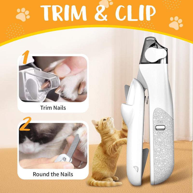 2 IN 1 Pet Nail Clipper, with LED Light for safety