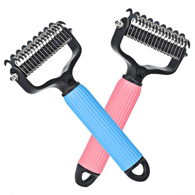Pair of Double-Sided Shedding Comb Brushes