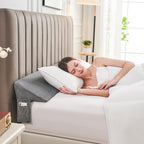 Bed Gap Filler Wedge Pillow for Headboard Gap, High-Density Memory Foam with Breathable CoverBed, Mattress Gap Filler(0-8\"), Bed Wedge for Gap Between Your Headboard and Mattress Dark Grey, Anti-Slip Design Prevents Pillow From Falling Off