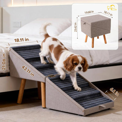 Tall Dog Stairs Ramp for Bed