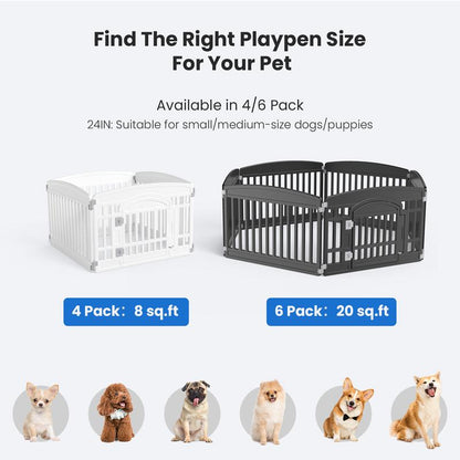 Plastic Pet Playpen Durable Puppy Exercise Pen with Lockable Door