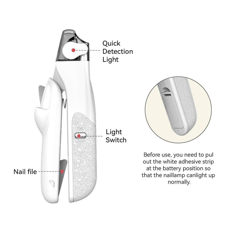 2 IN 1 Pet Nail Clipper, with LED Light for safety