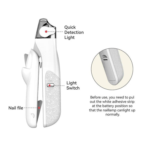 2 IN 1 Pet Nail Clipper, with LED Light for safety