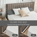 Bed Gap Filler Wedge Pillow for Headboard Gap, High-Density Memory Foam with Breathable CoverBed, Mattress Gap Filler(0-8\"), Bed Wedge for Gap Between Your Headboard and Mattress Dark Grey, Anti-Slip Design Prevents Pillow From Falling Off