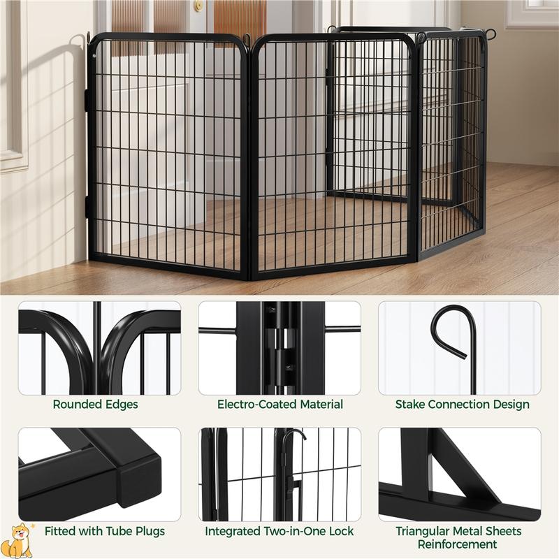 Dog Playpen Panels Metal Pet Playpen, 24/32/40/47 inch