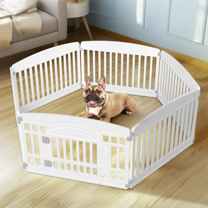 Plastic Pet Playpen Durable Puppy Exercise Pen with Lockable Door