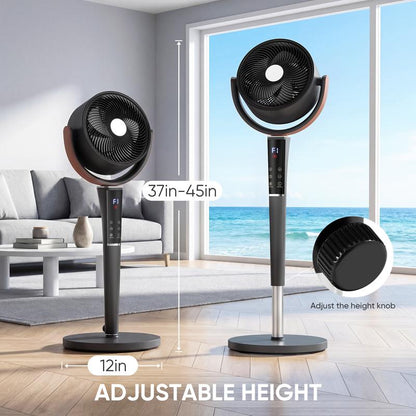 Bedroom Pedestal Fan, 5 Mode Quiet 20dB DC Air Circulator