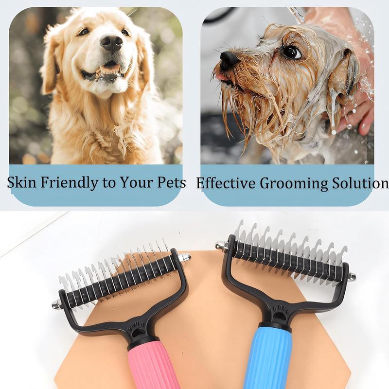 Pair of Double-Sided Shedding Comb Brushes