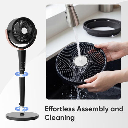 Bedroom Pedestal Fan, 5 Mode Quiet 20dB DC Air Circulator