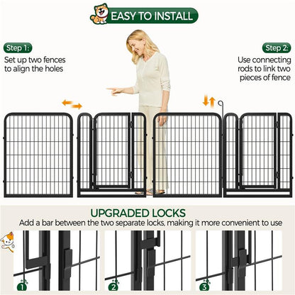 Dog Playpen Panels Metal Pet Playpen, 24/32/40/47 inch