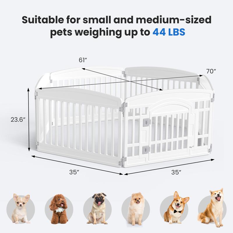 Plastic Pet Playpen Durable Puppy Exercise Pen with Lockable Door