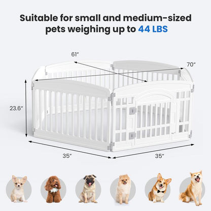 Plastic Pet Playpen Durable Puppy Exercise Pen with Lockable Door