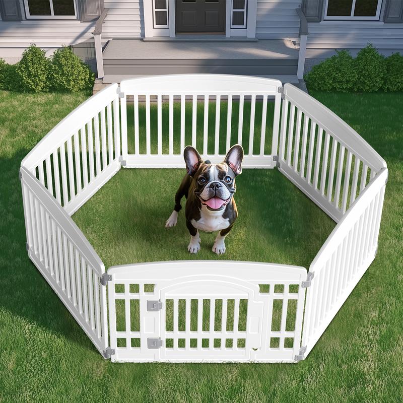 Plastic Pet Playpen Durable Puppy Exercise Pen with Lockable Door