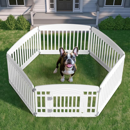 Plastic Pet Playpen Durable Puppy Exercise Pen with Lockable Door