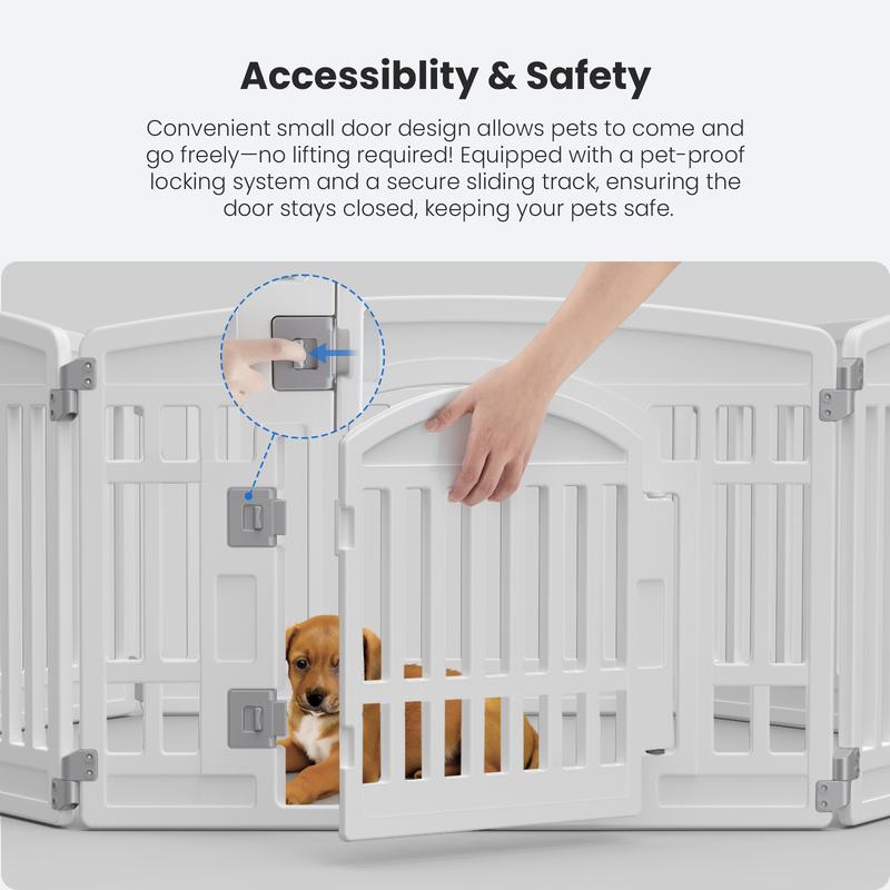 Plastic Pet Playpen Durable Puppy Exercise Pen with Lockable Door