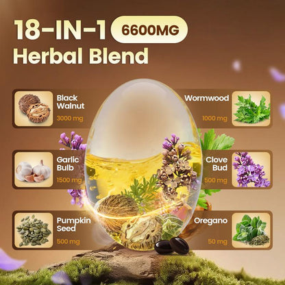 VIVONU Wormwood Black Walnut Cloves Capsules - Boost Metabolism & Enhance Energy