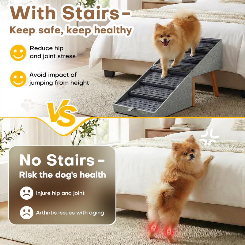 Tall Dog Stairs Ramp for Bed